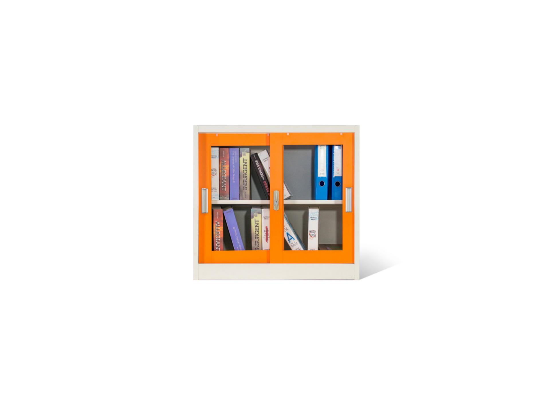 small cabinet with books