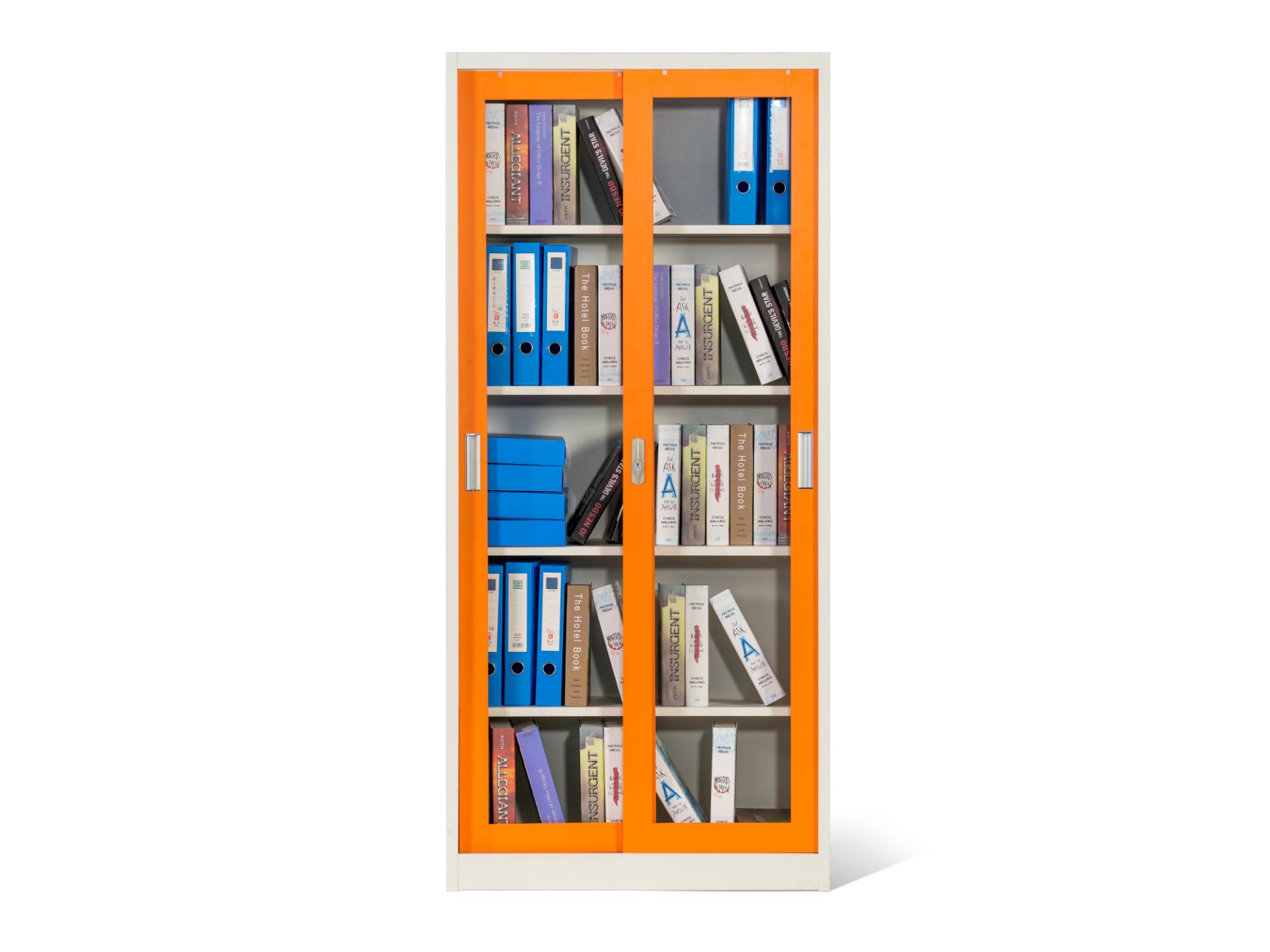 visable cabinet with books