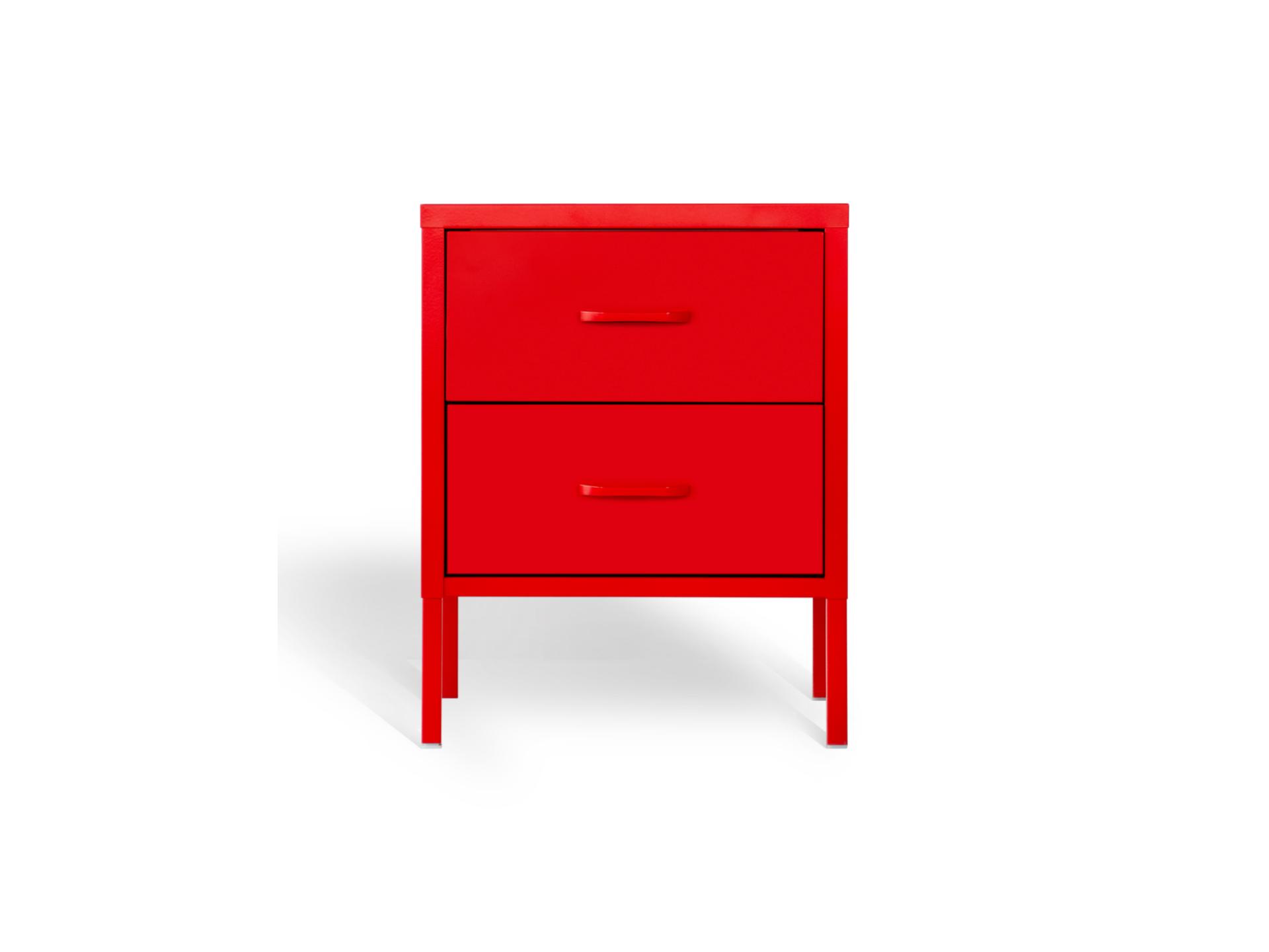 bedside red 2 drawers cabinet