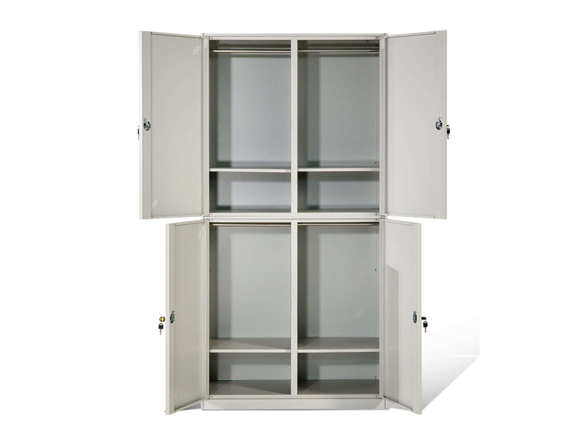 metal locker with hanger and shelf